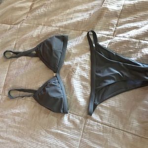 Zaful gray strappy swimsuit