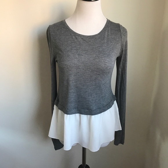 hinge Tops - ✨SALE✨ Gray Hinge Long Sleeve Layered Look Top