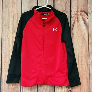 Under Armour 6 Red Black Light Weight Track Jacket