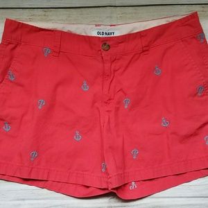 Old Navy Coral Anchor Shorts Sz 10