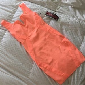 Coral Body Con Dress