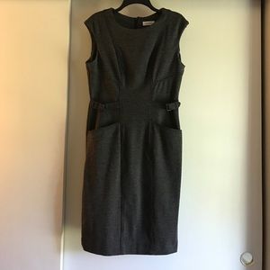 Calvin Klein gray tweed sheath dress