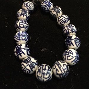 Vintage Chinese stone bead bracelet