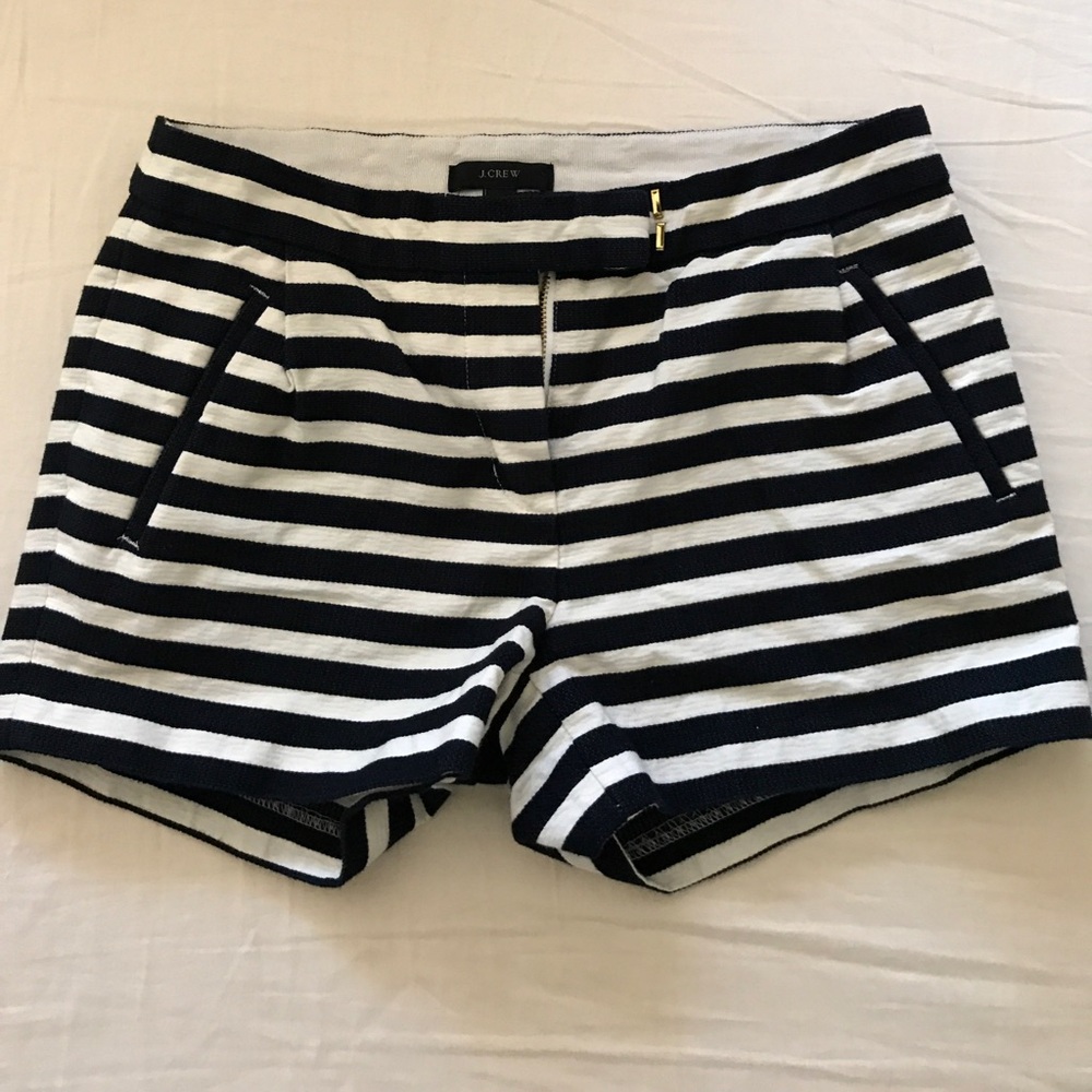 Navy striped J. crew shorts