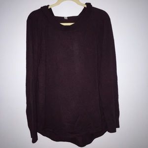 Gap Body knit plum sweater with hood
