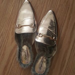 Rosr gold mules