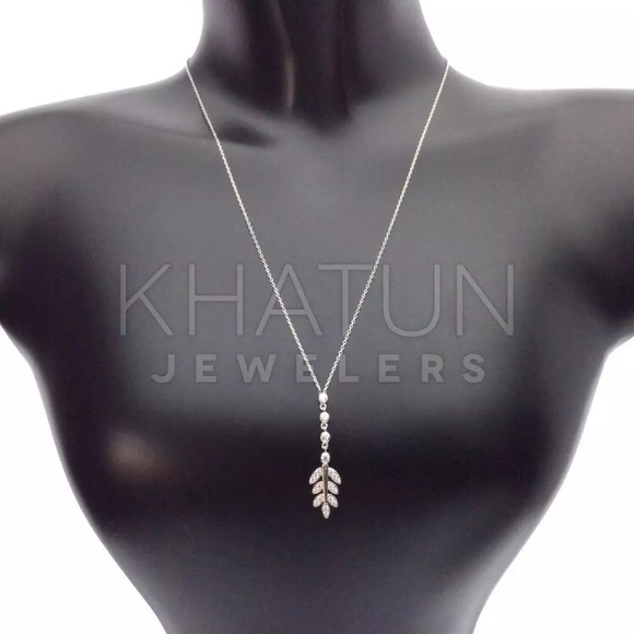 Silver Branch Symbol White Cubic Zirconia - Picture 7 of 7