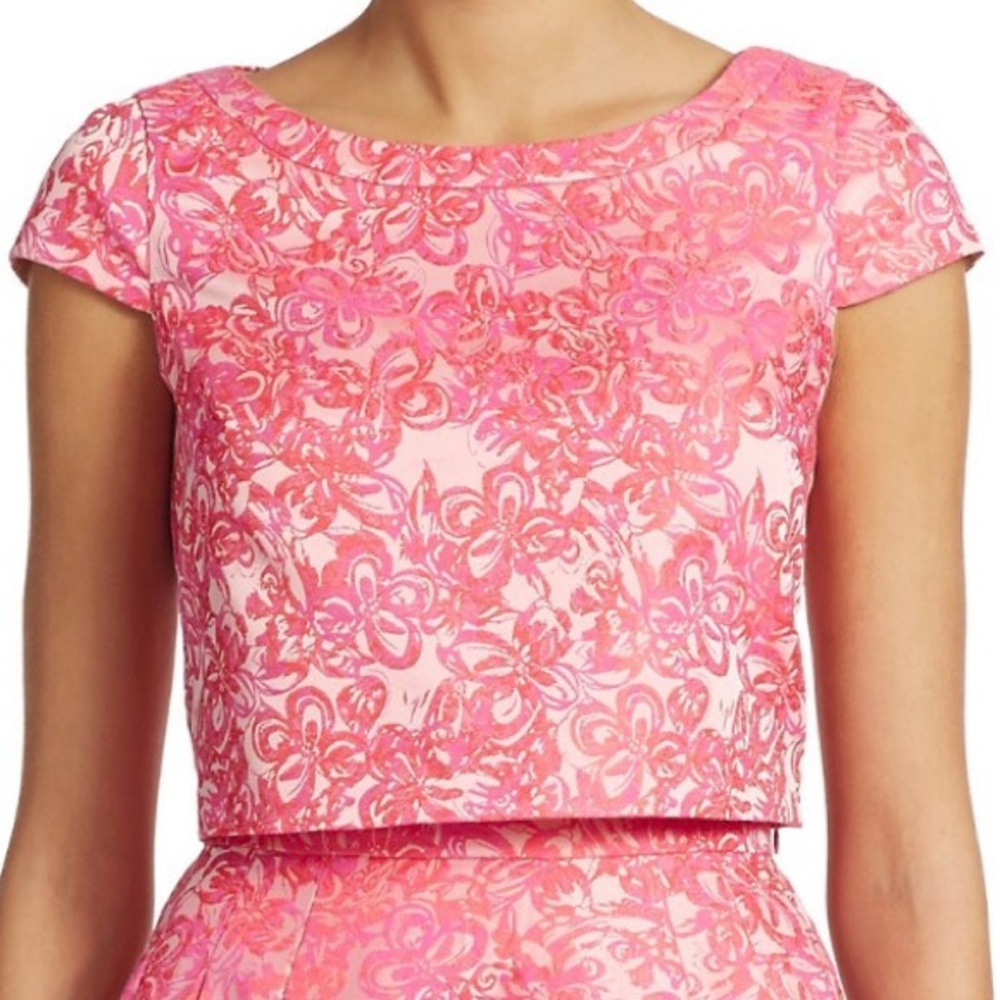 ABS by Allen Schwartz Pink Floral Crop Top
