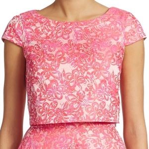ABS by Allen Schwartz Pink Floral Crop Top