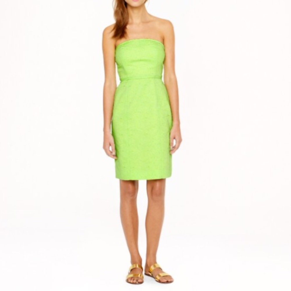 SALE 🇺🇸♥️ J. crew lime green Strapless dress 8