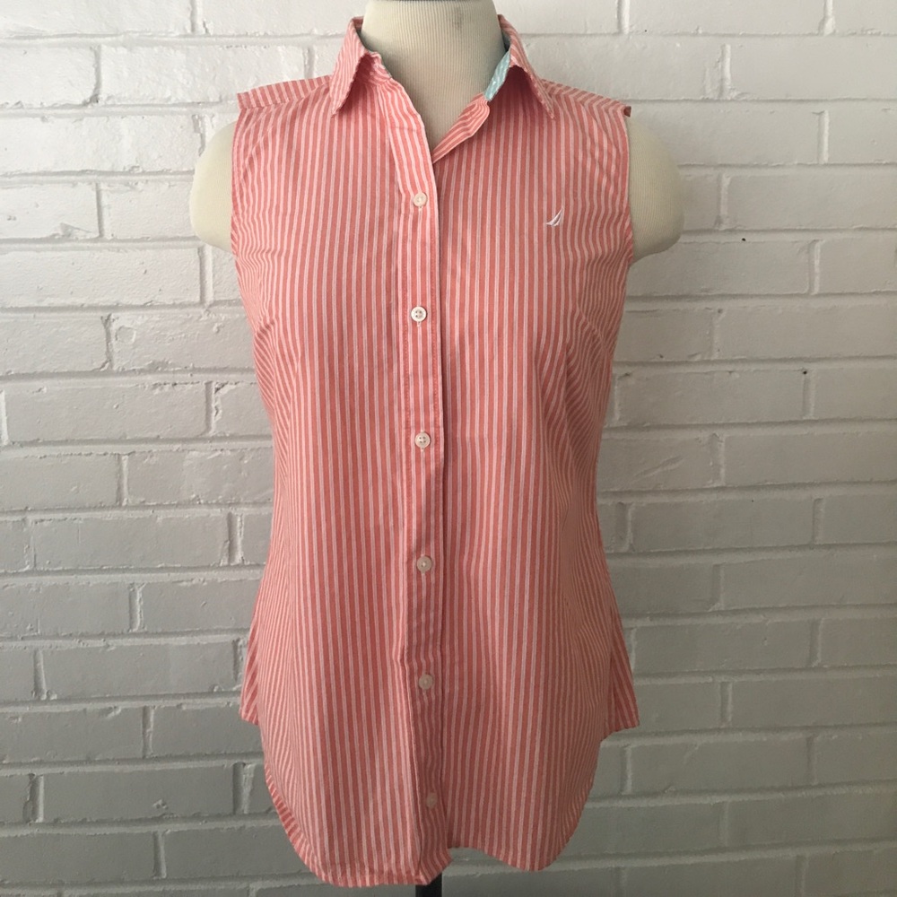 Nautica Women's sleeveless Button down shirt small