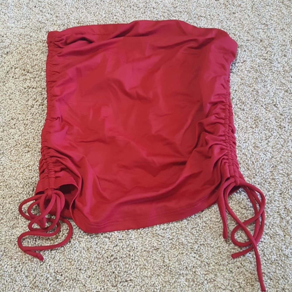 Taunt deep red tube top