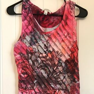 Dress Barn Medium Sleeveless Tank Floral Red