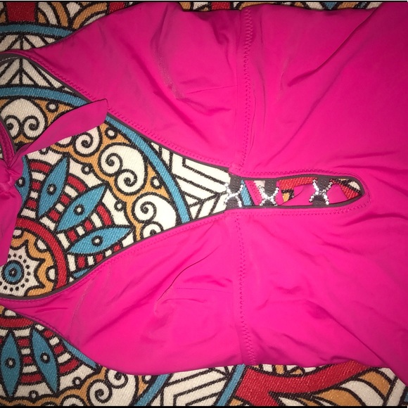 One piece swim diamond accent sz 14 - Picture 2 of 4