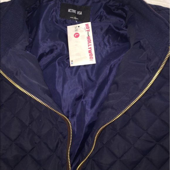 BNWT Active USA Blue Quilted Jacket - Picture 3 of 3