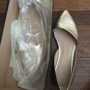 Jcrew Sloan gold d'orsay flats