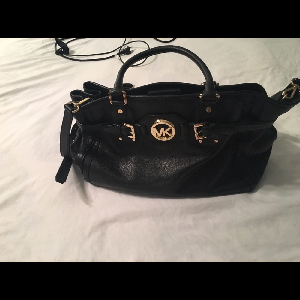 Michael Kors Large Hudson Black Leather Tote