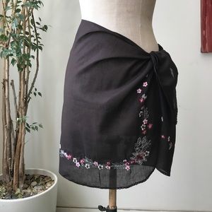 Cotton, embroidered, sequined, beaded sarong