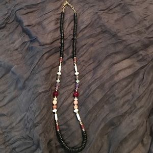 Long Beaded necklace.   With adjustable clasp