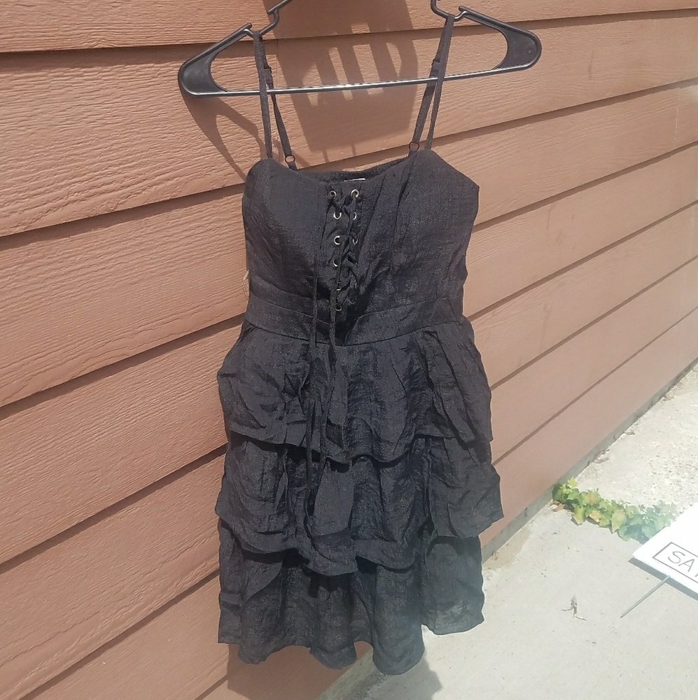 Ruffled Black Minidress