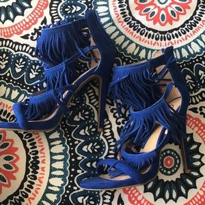 Electric blue Heels with Frills