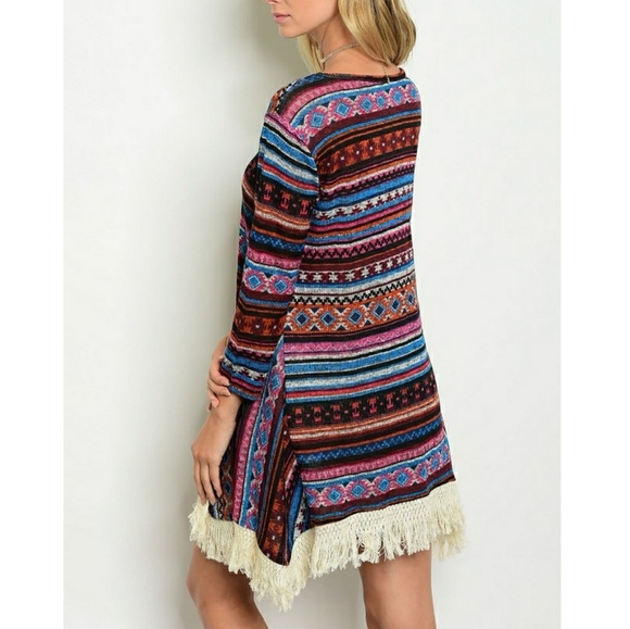 Black Tribal Print Dress - Picture 2 of 3