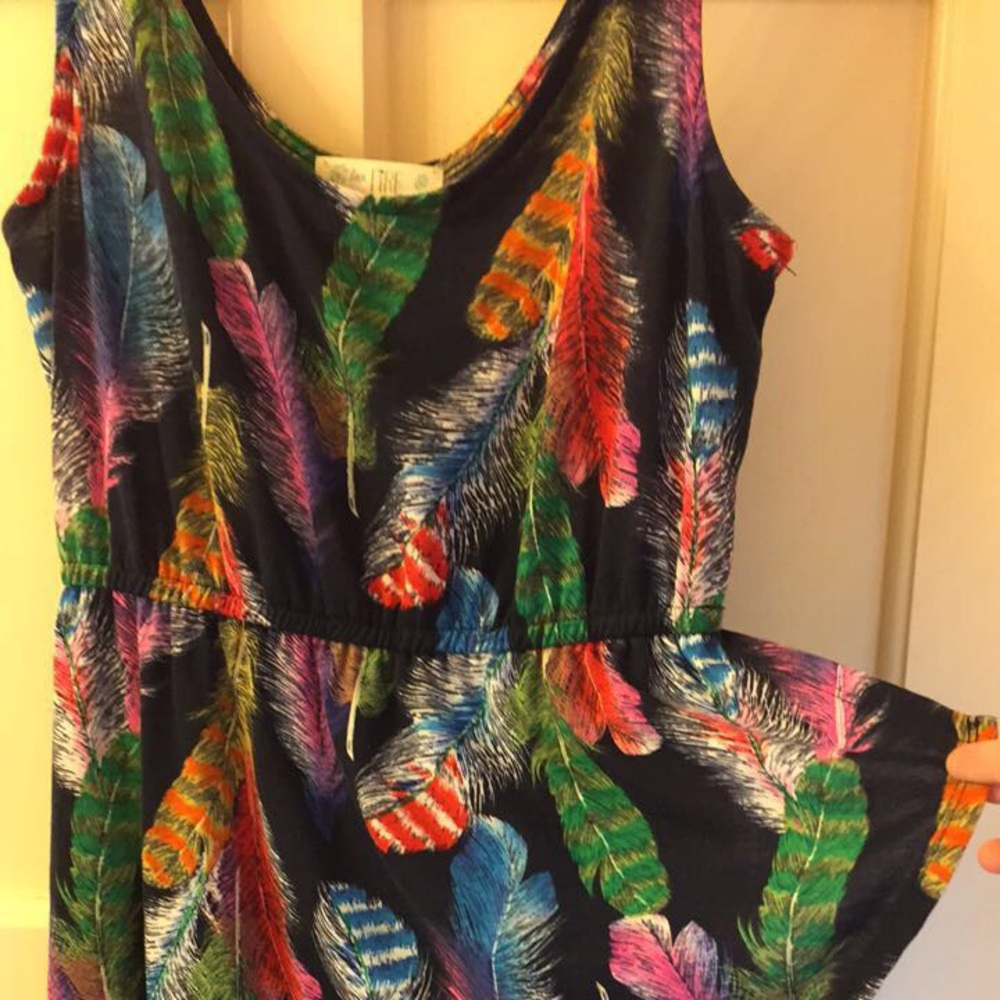 Macy's High-Low Feather Print Dress