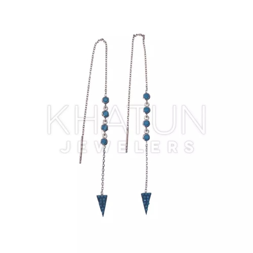 Sterling Silver Thread Nano Turquoise Rose Gold - Picture 6 of 8