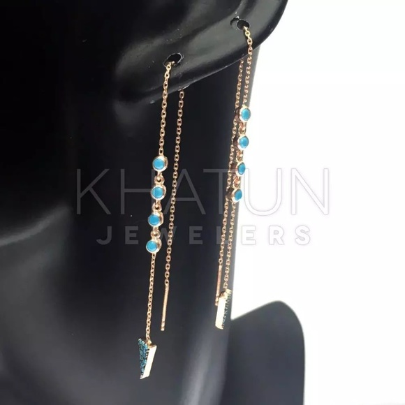 Sterling Silver Thread Nano Turquoise Rose Gold - Picture 7 of 8