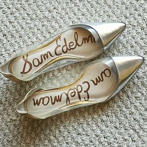 Clear gold and silver Sam Edelman Isabella flats