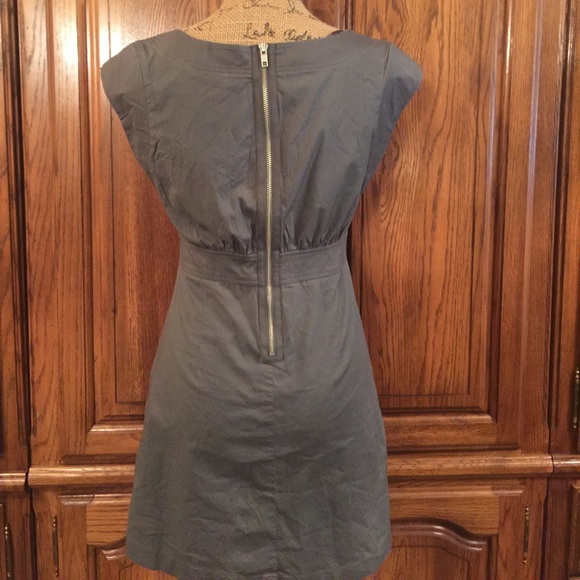 Guess Cap Sleeves Gray Dress With Pockets - Picture 2 of 4