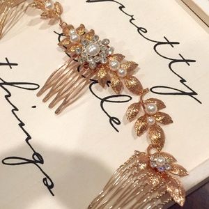 Swarovski crystal and pearl bridal hair piece