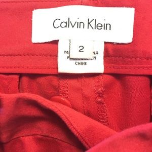 Calvin Klein sz 2 red Capri slacks