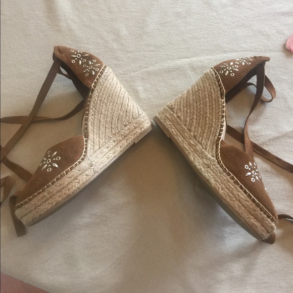 Mango Suede Wrap Espadrille Wedges - Picture 2 of 4
