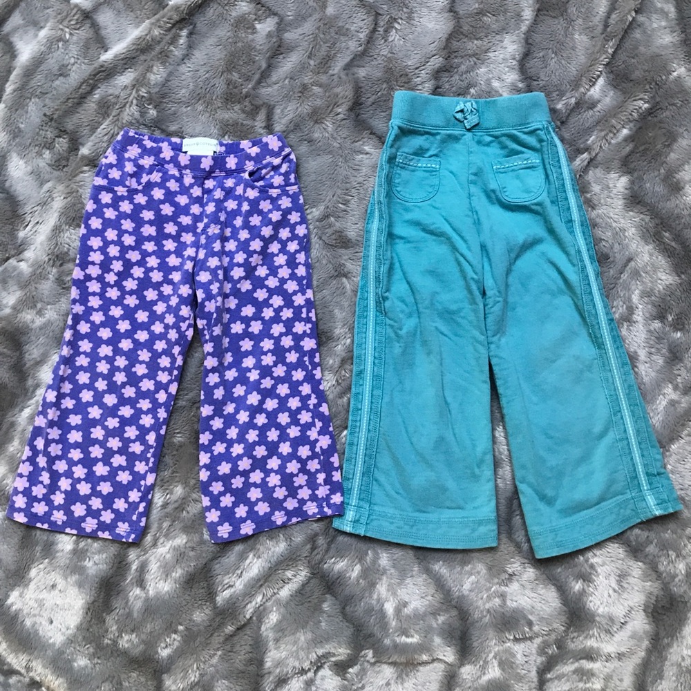3T pants bundle green cotton purple & Carters teal