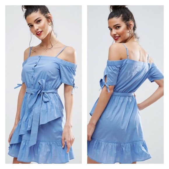 Asos Dresses & Skirts - ASOS Off Shoulder Ruffle Hem