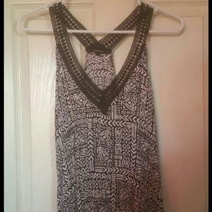 Black and White Tribal Print Blouse