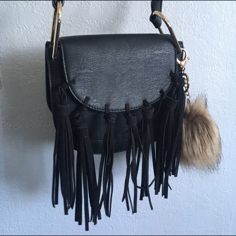 Black Cute Purse ♣️ with Fur ball
