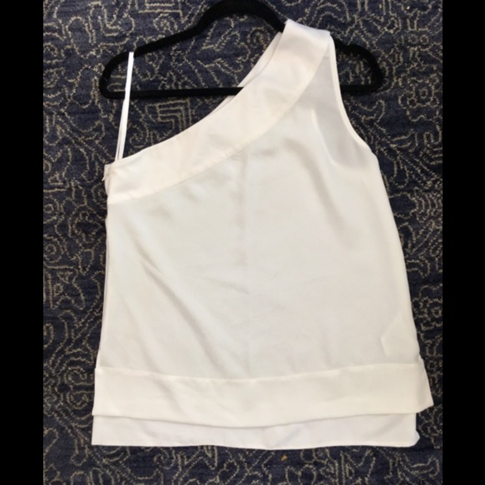 Banana republic one shoulder flowy white top