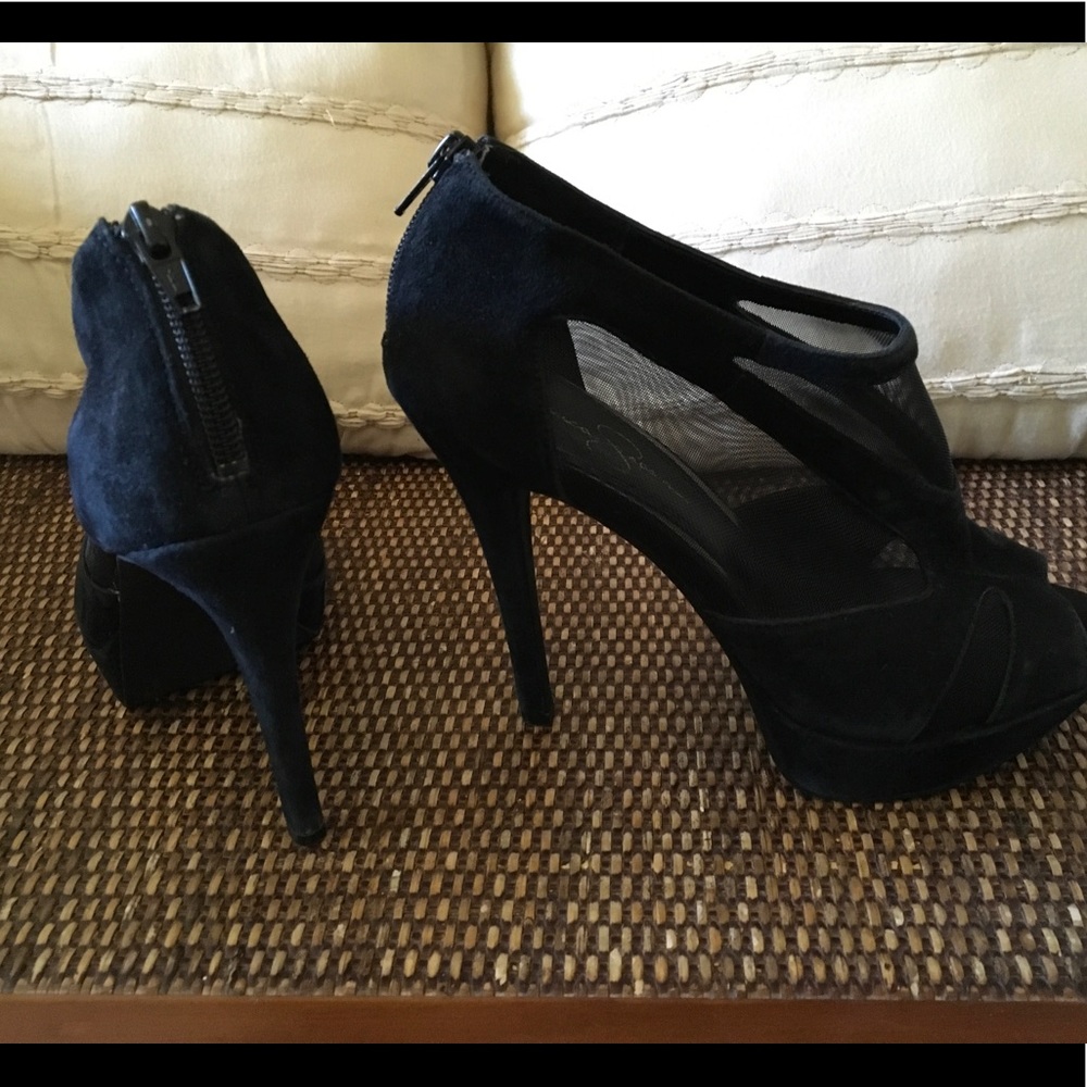 Black Jessica Simpson Zip up Heels