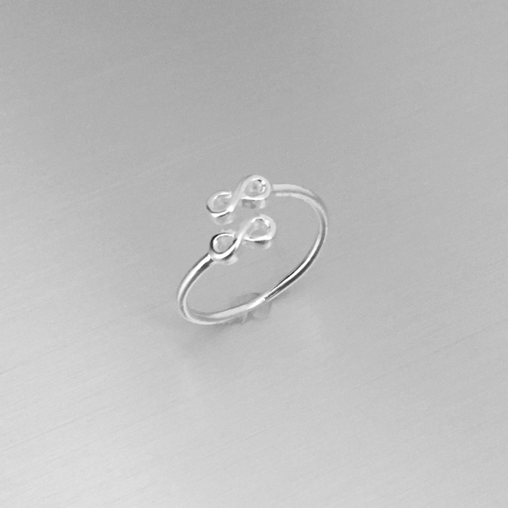 Sterling Silver Tiny Double Wraparound Infinity T… - image 2