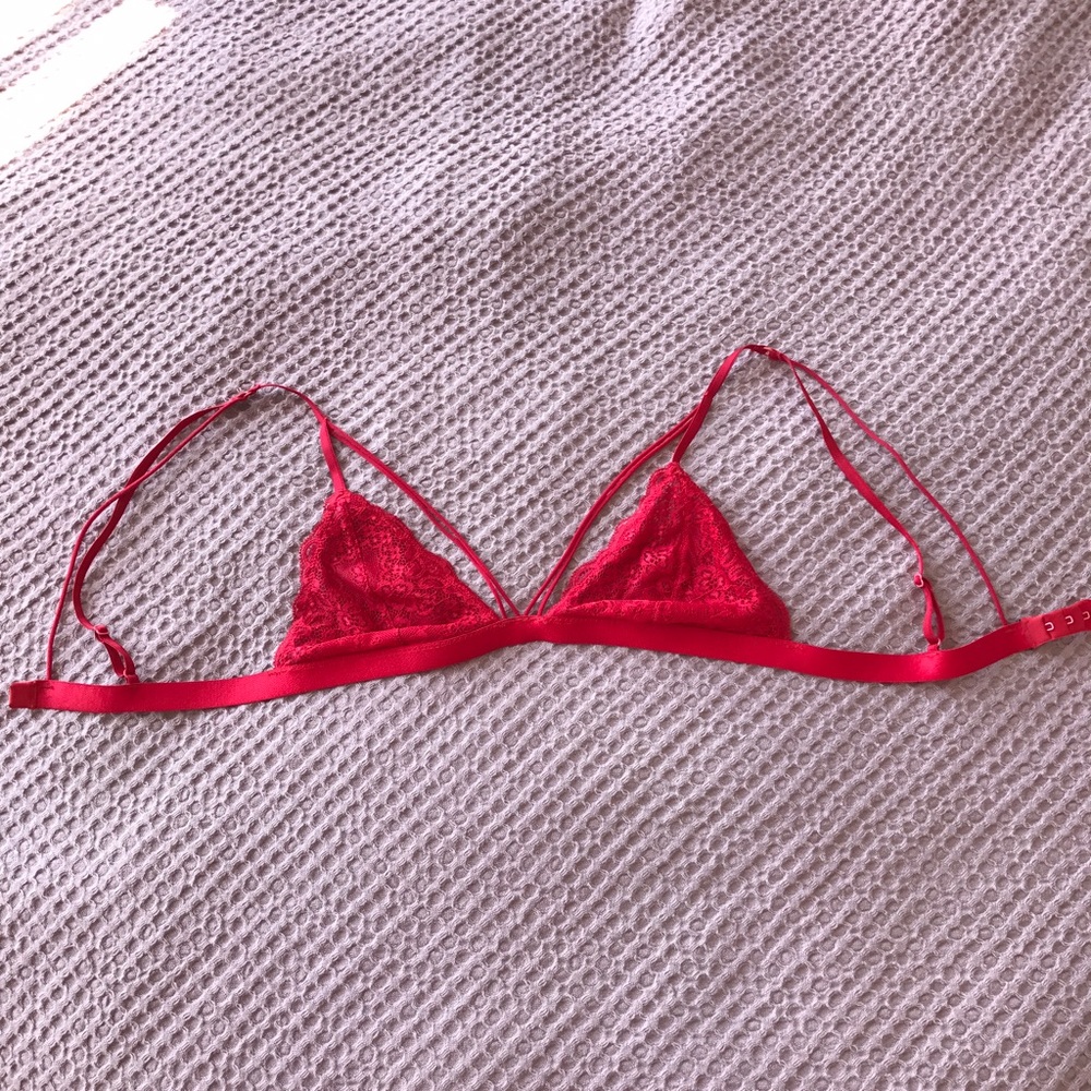 Red Lace Triangle Bra