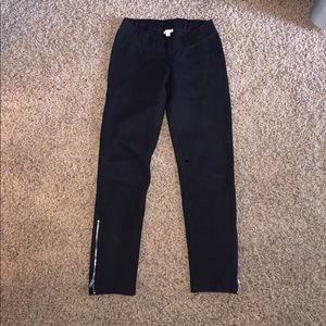Maternity zippered legging pants
