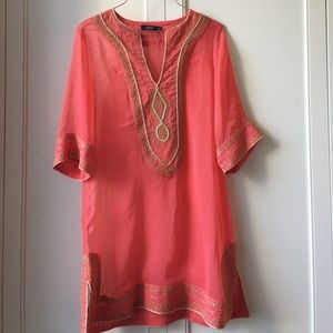 Theme Coral & Gold Tunic (M)