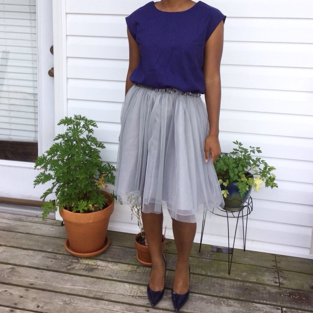 3/$20 | NWT Navy Blue and Grey Tulle Dress