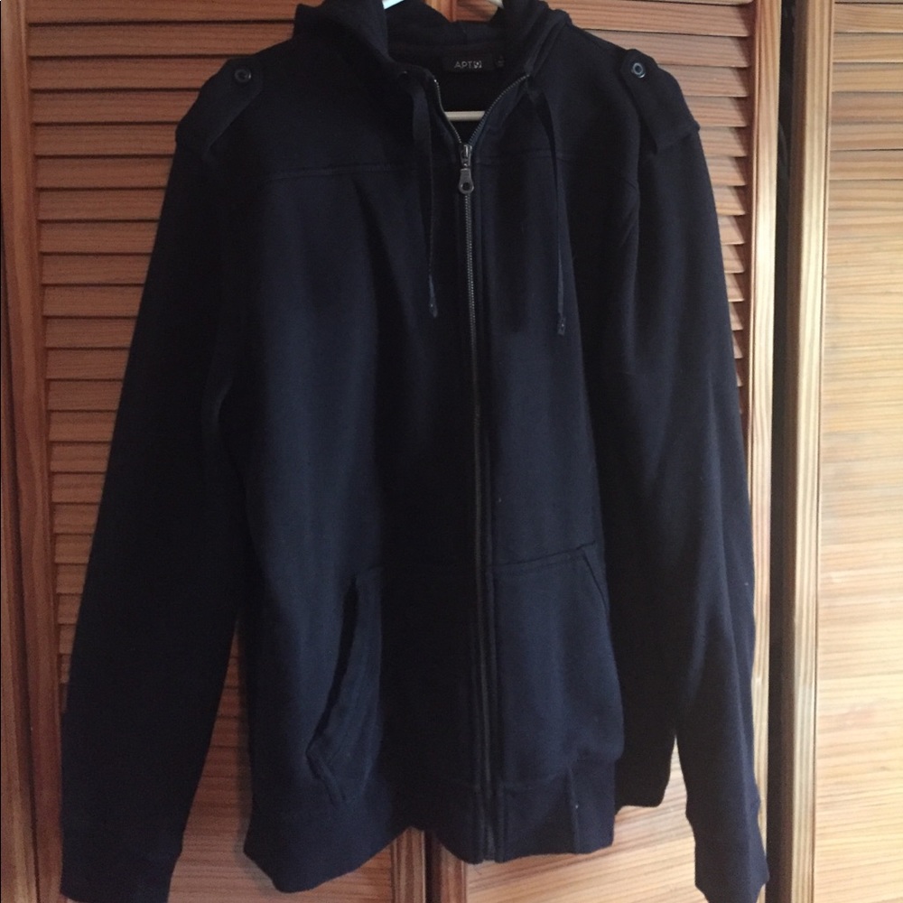 Black Hooded zip-up sweater