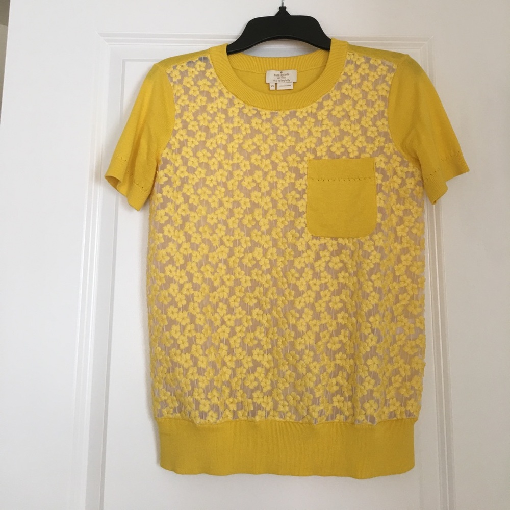 Kate Spade yellow short sleeve shirt xs