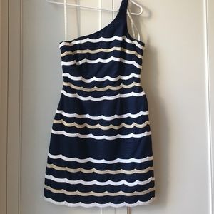 Lilly Pulitzer Tylar Jacquard Wave Striped Dress 0