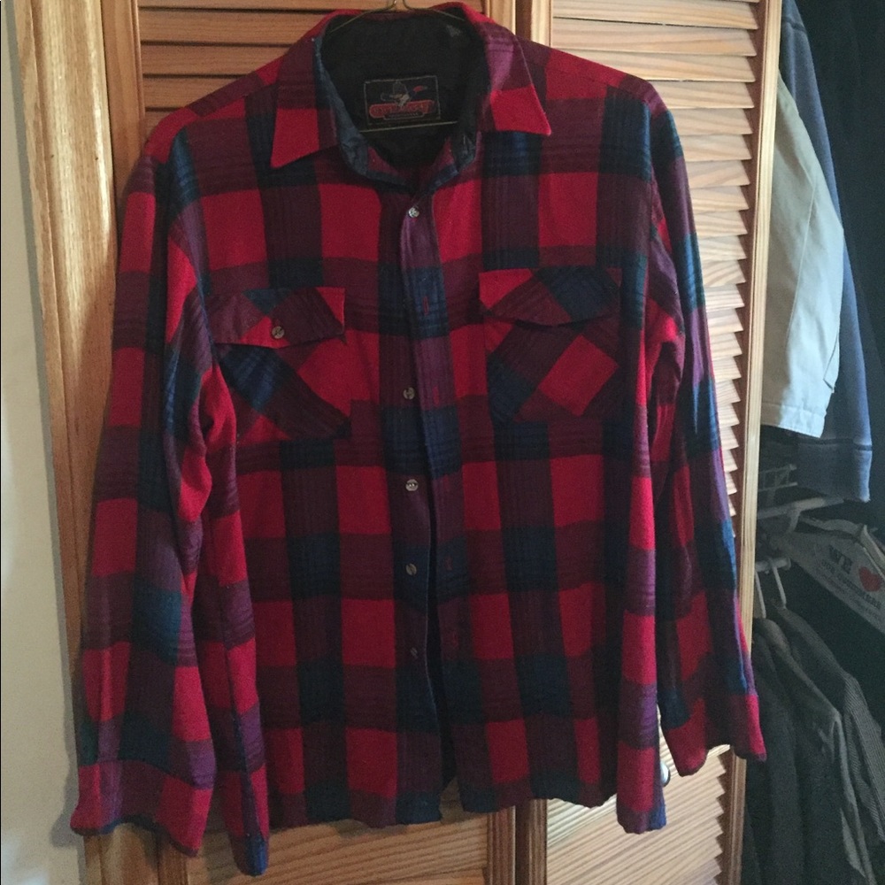 Large Red and blue vintage flannel