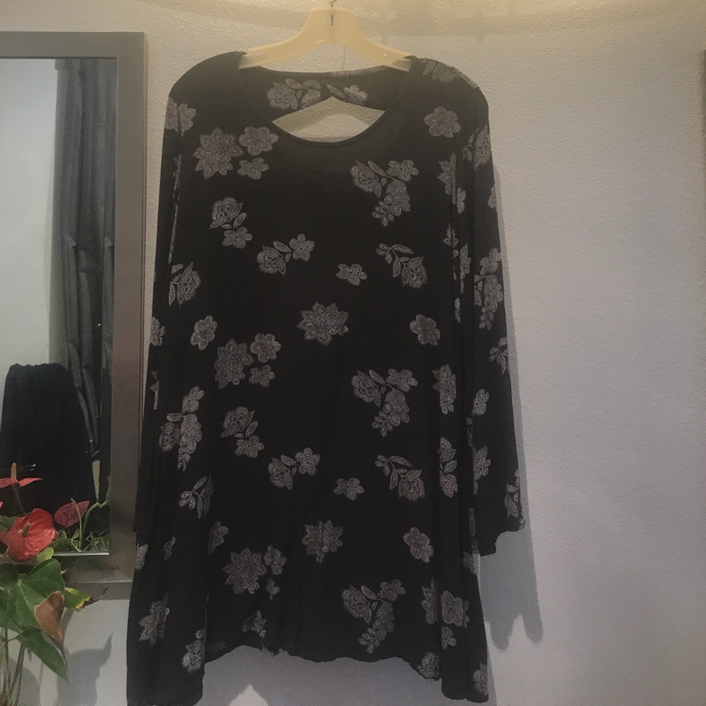 Long sleeve shirt length dress